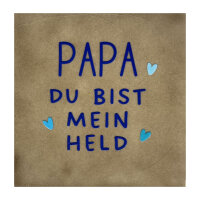 Bunte Fliese "Papa du bist mein Held" von Yett