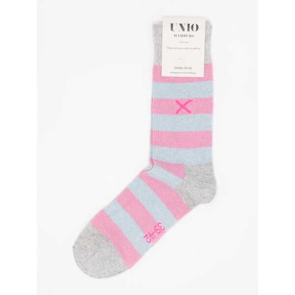 Socke Cosy Glitzi "grey-rose-aqua" von Unio Hamburg