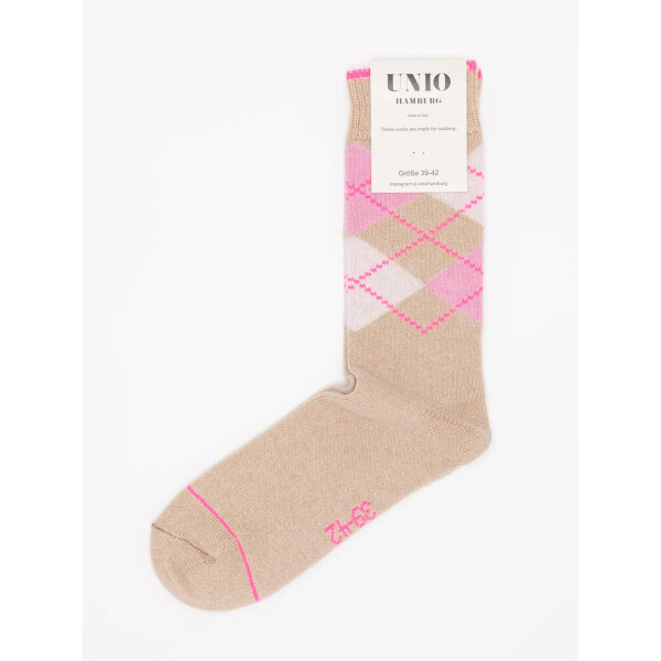 Socke Argy Glitzi "toast-neonpink" von Unio Hamburg