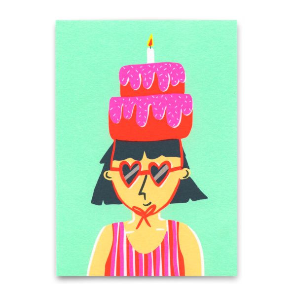 Postkarte "Birthday cake hat" von Deli Cards