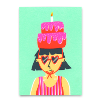 Postkarte "Birthday cake hat" von Deli Cards