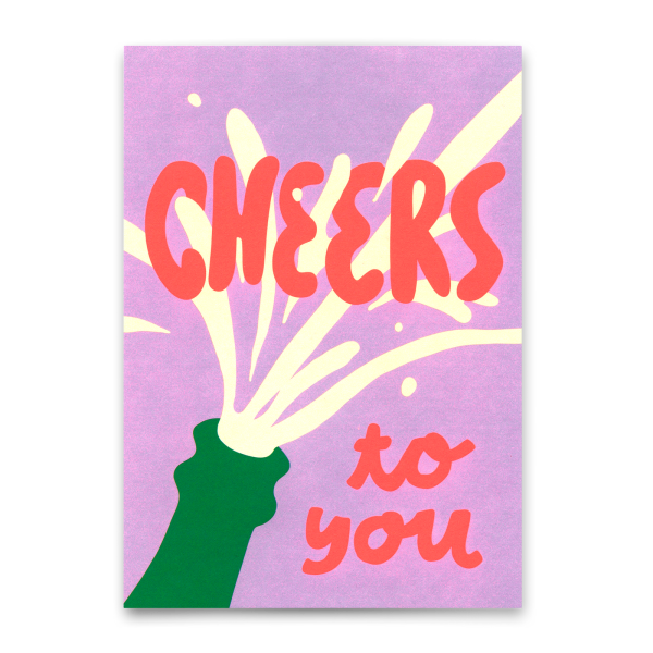 Postkarte "Cheers to you, pop a bottle" von Deli Cards