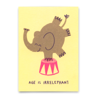 Postkarte "Age is irrelephant" von Deli Cards