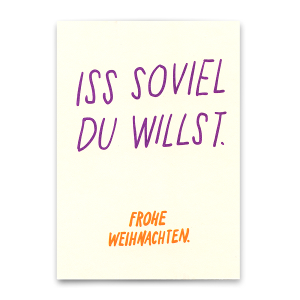 Postkarte "Iss soviel du willst" von Deli Cards