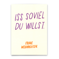 Postkarte "Iss soviel du willst" von Deli Cards