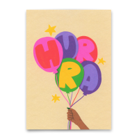 Postkarte "Hurra Luftballons" von Deli Cards