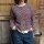 Strickjacke "Streifen" bordeaux-creme One Size