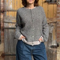 Strickjacke "Streifen" braun-creme One Size