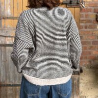 Strickjacke "Streifen" braun-creme One Size