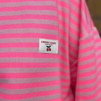 Langarm Shirt "Streifen" neonpink-rosa One Size