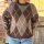 Rautenpullover braun-taupe One Size