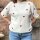 Halbarmpullover Herzchen "creme-rot" One Size
