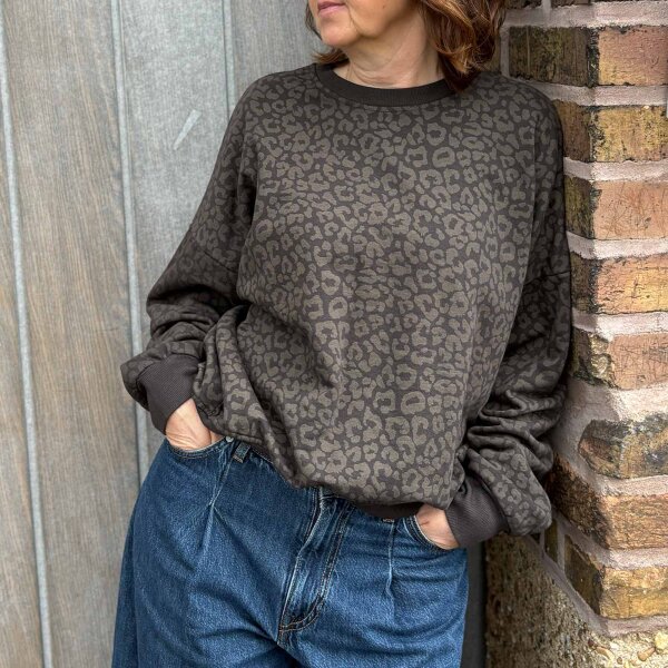 Leichtes Sweatshirt Stripe "Leo braun" One Size