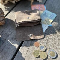 Leder-Portemonnaie S Velours nougat