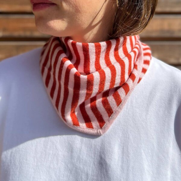 Dreieckstuch 100% Wolle "rostrot-rosa"