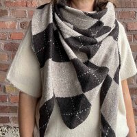 Dreiecksschal Rautenmuster braun-beige