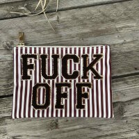 Kosmetiktasche Fuck off "creme-braun"