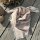 Viskosetuch "Paisley" 60x60 mit Fransen taupe-braun