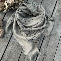 Viskosetuch "Paisley" 60x60 mit Fransen...