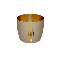 Windlicht Madras "Nussknacker" sandstone/gold...