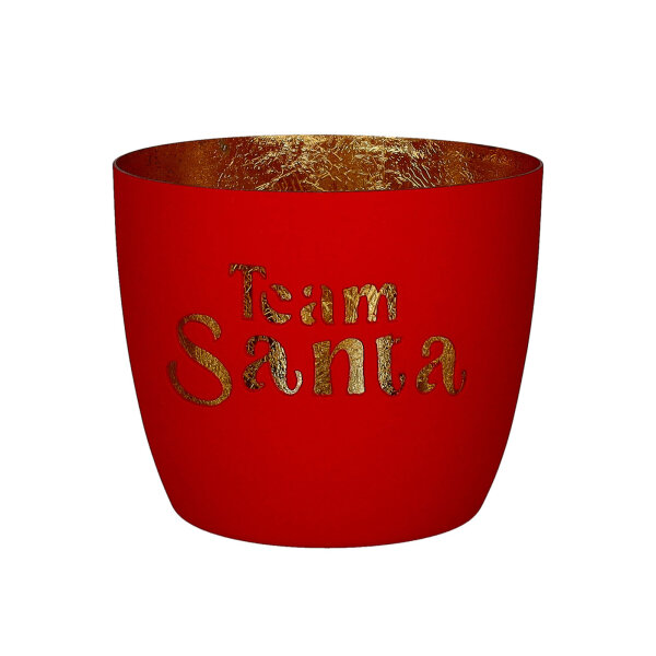 Windlicht Madras "Team Santa" neonrot/gold von Giftcompany