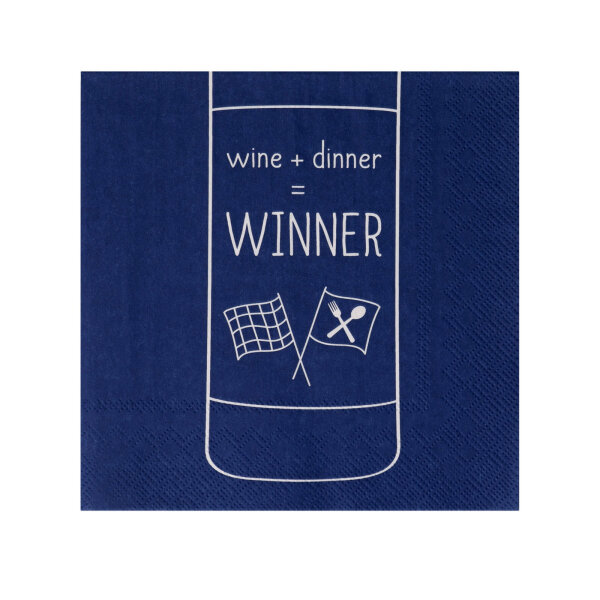 Serviette 33x33 "Wine+Dinner=Winner" von Räder