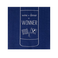 Serviette 33x33 "Wine+Dinner=Winner" von...