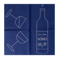 Serviette 33x33 "Wine+Dinner=Winner" von...