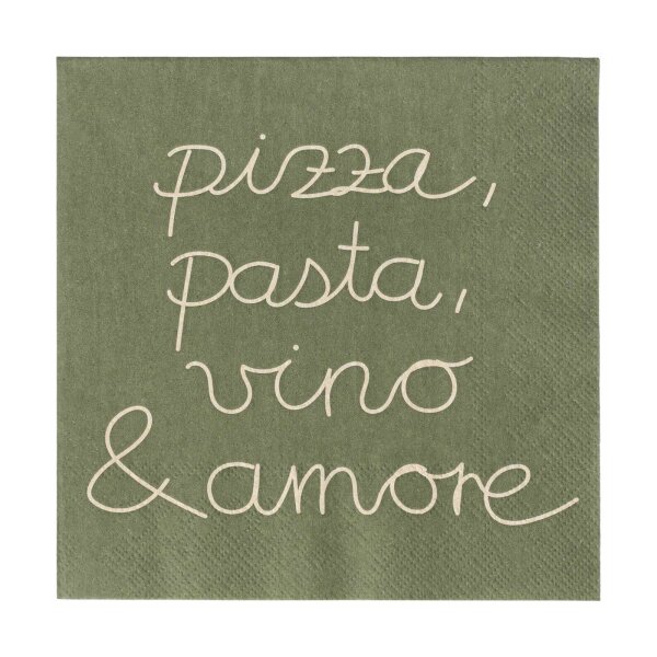 Serviette 33x33 "Pizza, Pasta, Vino & Amore" von Räder