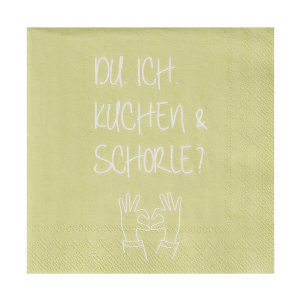 Cocktailserviette 25x25 "Du.Ich.Kuchen und Schorle?" von Räder