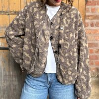 Teddyjacke "Leo" stein-taupe