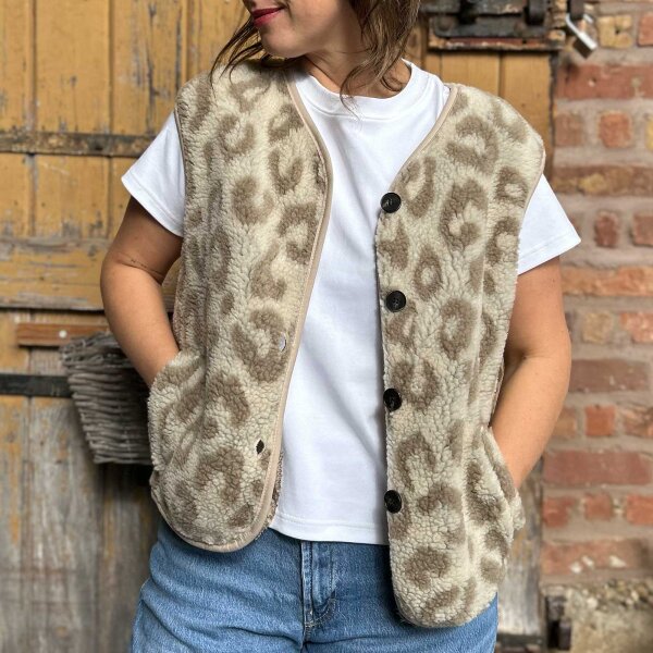 Teddyweste "Leo" beige-taupe