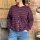 Strickjacke Elia Streifen "bordeaux-lila" One Size