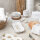 Kleine Servierplatte oval / Oval Plate XS White/Brown print von Bastion Collections