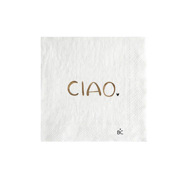 Servietten / Napkin "White/CIAO" von Bastion Collections
