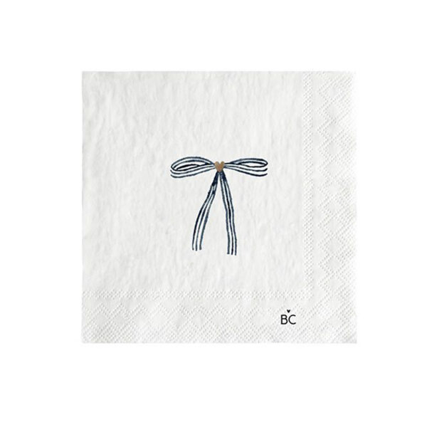 Servietten / Napkin "White/Little Bow blue" von Bastion Collections