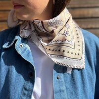Viskosetuch "Paisley" beige-rosa