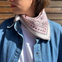 Viskosetuch "Paisley" beige-rosa