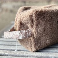 Kosmetiktasche "Teddy-Paisley" taupe