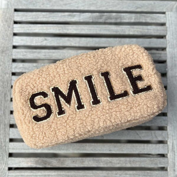 Kosmetiktasche Teddy "Smile" beige
