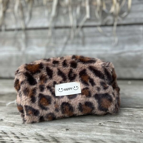 Kosmetiktasche Leo-Fell groß