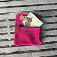 Leder-Portemonnaie S Velours pink