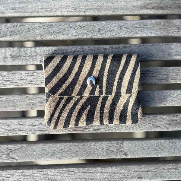 Leder-Portemonnaie S Zebra