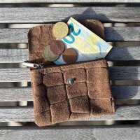 Leder-Portemonnaie S Kroko nougat
