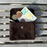 Leder-Portemonnaie S Kroko braun