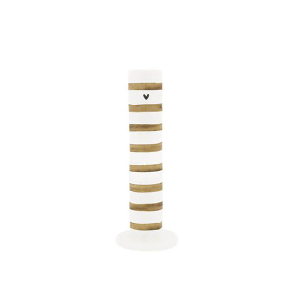 Kerzenhalter / Candleholder "white with brown stripes" von Bastion Collections
