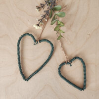 Holzperlenherz "Heart beads" dunkelgrün