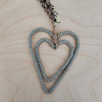 Holzperlenherz "Heart beads" eukalyptus