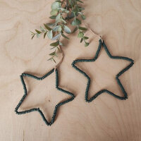 Holzperlenstern "Bead stars" dunkelgrün...