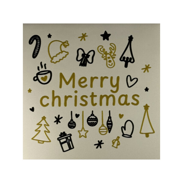 Bunte Fliese "Merry Christmas" von Yett